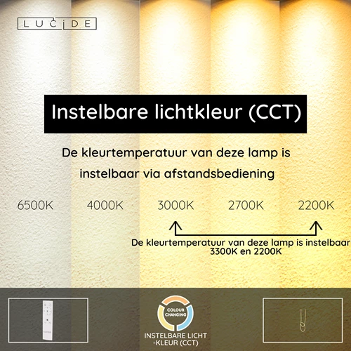 Lucide JANDERIN - Plafonnière - LED Dimb. - CCT - 1x36W 2200K/3300K - Champagne kleur | Vibes - USP